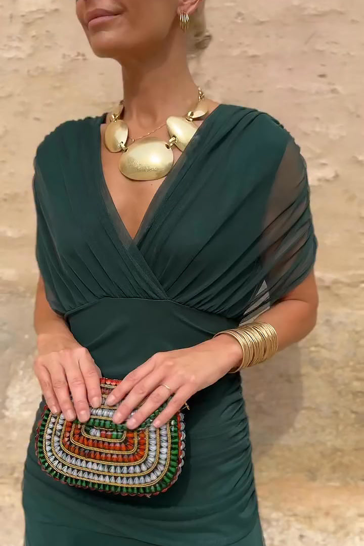 Vestido Santana – Vestido largo elegante con cintura plisada