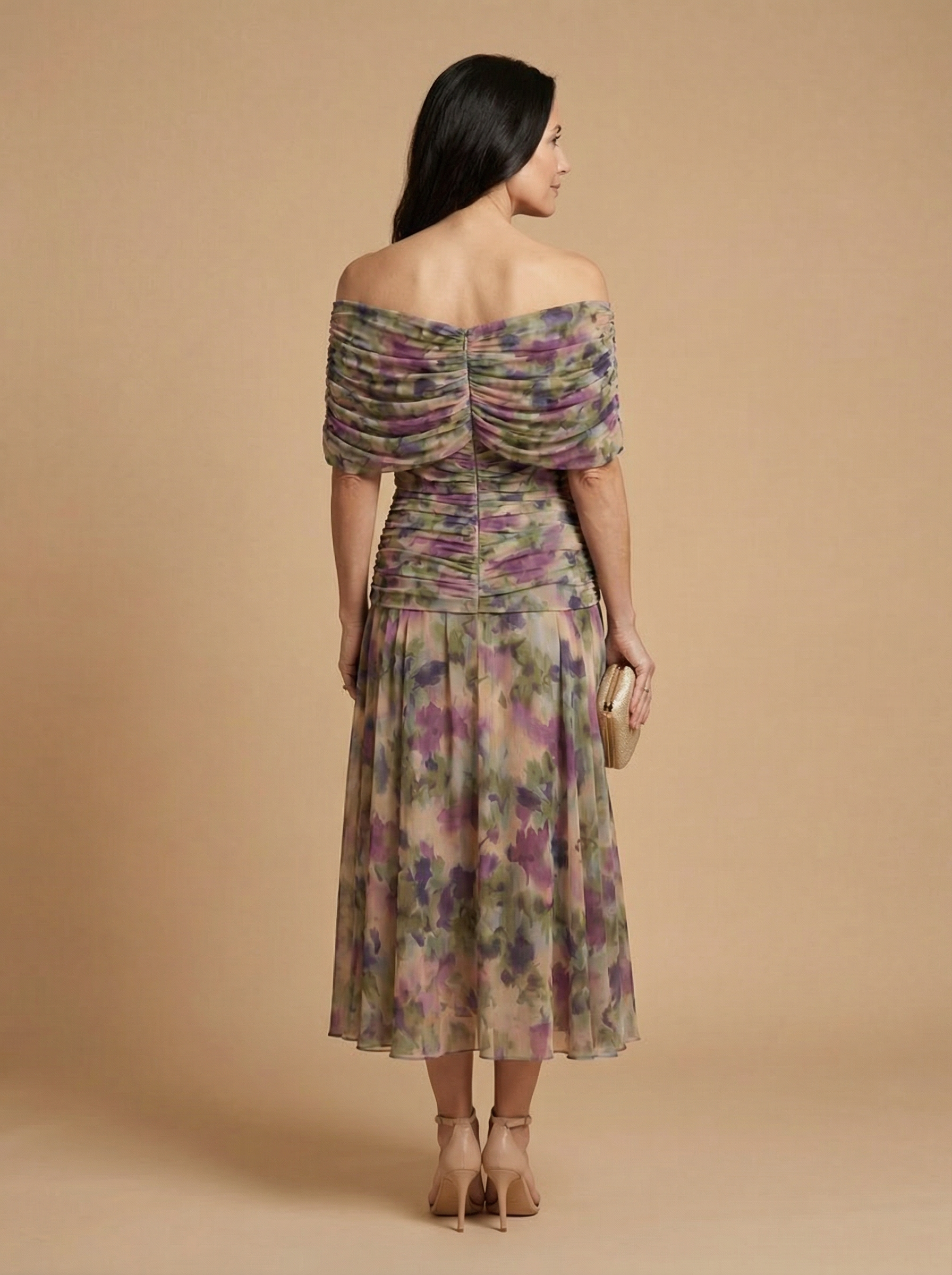 Vestido Santana – Vestido largo elegante con cintura plisada